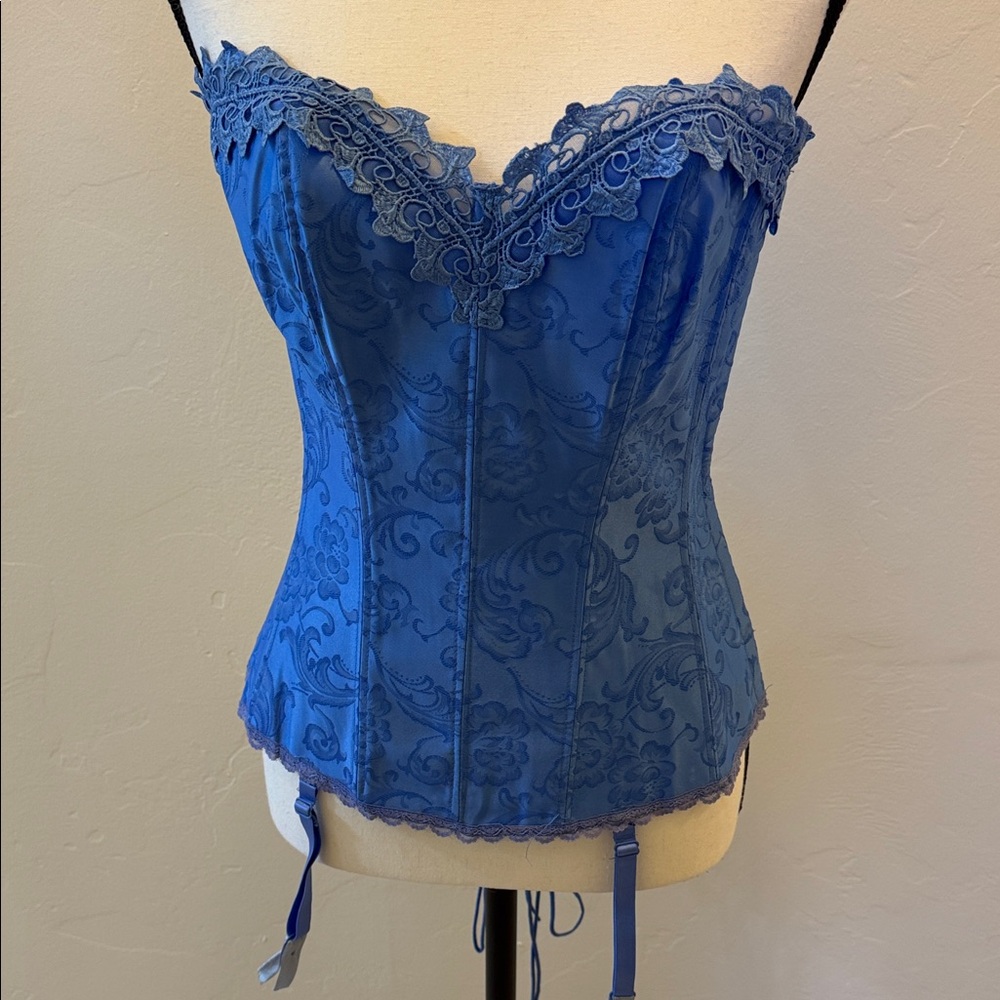 Frederick's of Hollywood Royal Blue Lace Bustier Corset